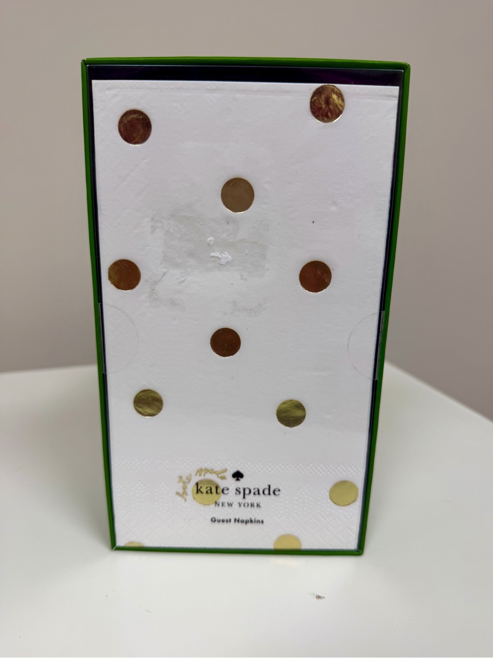 kate spade White and Gold Polka Dot Guest Napkins